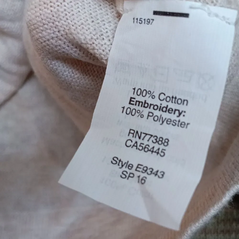 J. Crew Cream Fine Cotton Sweater with Blue Polka Dots